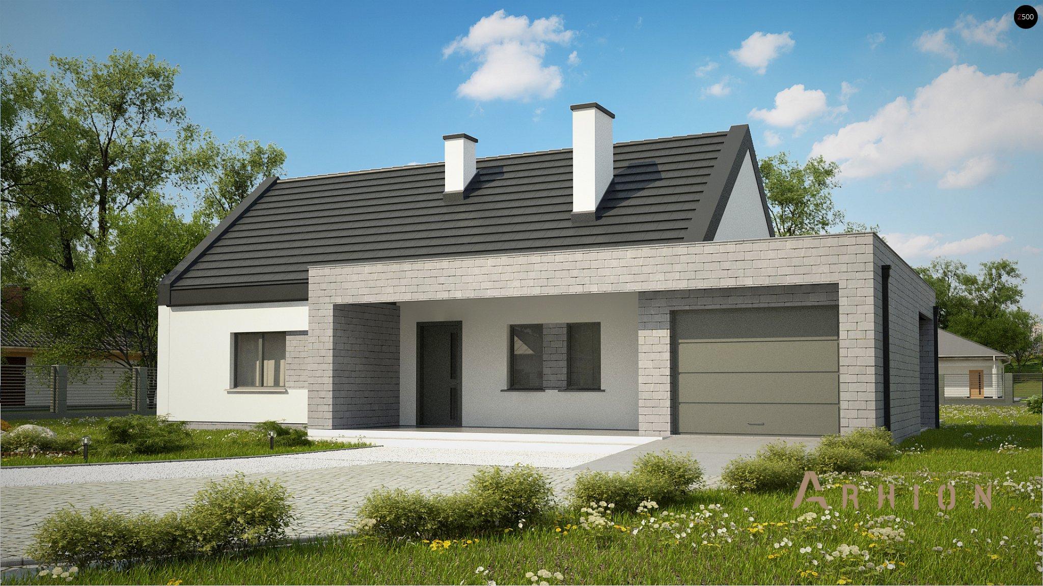 7. Проект одноэтажного дома в стиле барн с двускатной кровлей, Z53 A, площадью - 132 кв c терассой